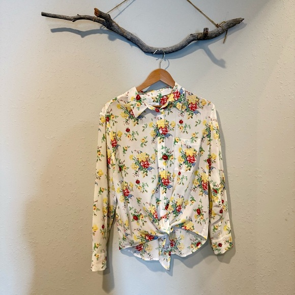 Equipment 100% Silk Floral Button Front Blouse - Picture 1 of 7